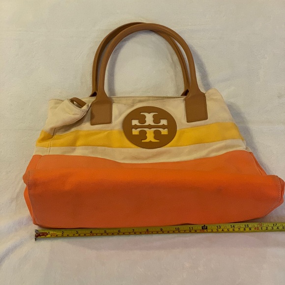 Tory Burch White, Yellow, Peach, and Tan Beach Bag! - Picture 8 of 13